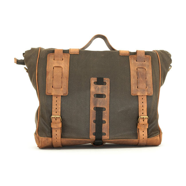 Longride ''Old Chopper'' Waxed Cotton Saddlebag. Khaki – Royal Enfield: Interceptor 650; Royal…