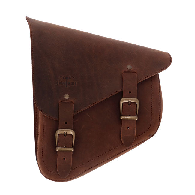 Longride Swingarm Bag. Smooth, Brown Leather – 1984–2017 Softail