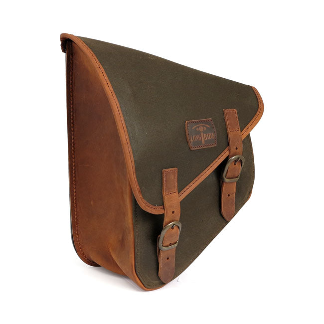 Longride Swingarm Bag. Khaki, Waxed Cotton – 1984–2017 Softail