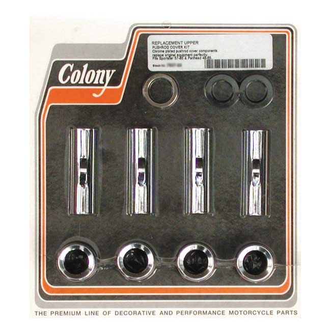 Colony 48-65 & 57-85 Upper Pushrod Cover Kit. Chrome – 1948–1965 Panhead; 1957–1985 XL…