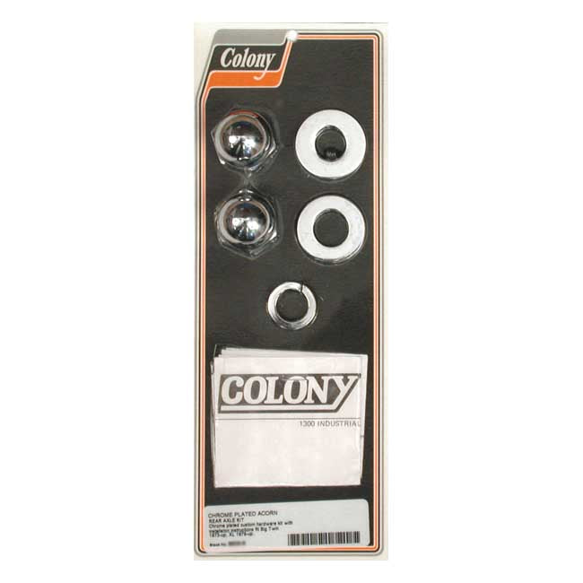 Colony Rear Axle Acorn Nut Conv. Kit – 73-UP Big Twin; 79-UP XL Sportster