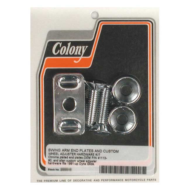 Colony Axle Adjuster Kit. Chrome – 1991–2005 Dyna