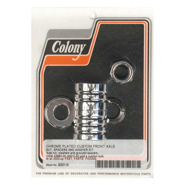 Colony Axle Spacer Kit Front, Grooved – 2000–2006 FXST/B/I/Bi; 2000–2005 FXDWG/I
