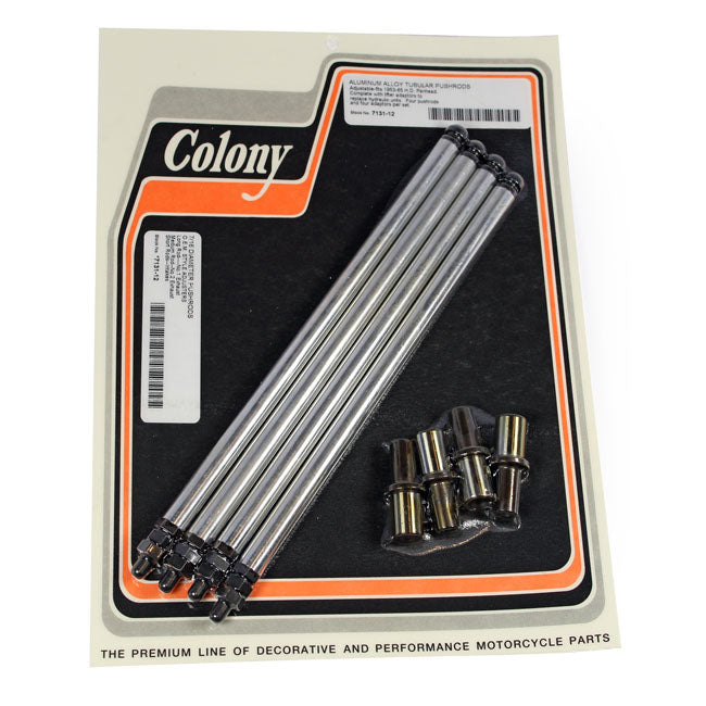 Colony Aluminum Adj. Pushrod Solid Conversion Kit. Pan – 1953–1965 Panhead