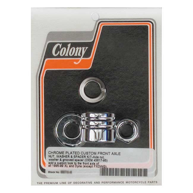 Colony Axle Spacer Kit Front, Grooved – 1995–1999 Dyna; 1995–1999 XL Sportster