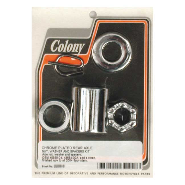Colony Axle Spacer Kit Rear, Smooth – 2004 XL Sportster