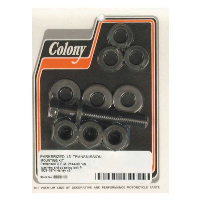 Colony Transmission Mount Kit. Black Parkerized – 1929–1973 45" Flathead