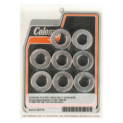 Colony Head Bolt Washer Set. Chrome – 1984–1990 Big Twin; 1986 XL Sportster