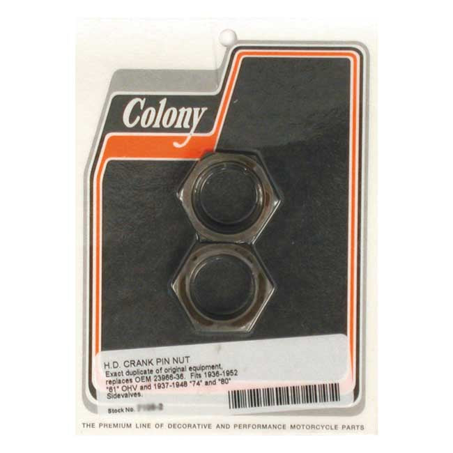Colony Crankpin Nuts. 36-52 Models – 1936–1952 61" OHV Big Twin; 1937–1948…