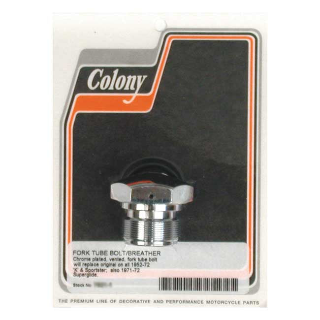 Colony 35mm Fork Tube Cap Bolt. Chrome – 1952–1956 K; KH; 1957–1972 XL Sportster…