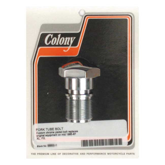 Colony 35 mm Fork Tube Plug. Chrome – L1986–1987 XL Sportster; 1987 FXR