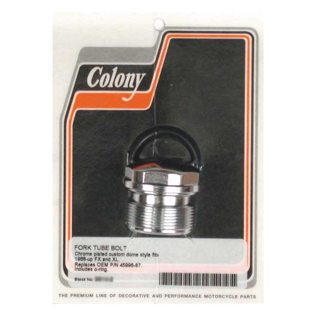 Colony 39 mm Fork Tube Plug. Custom Domed. Chrome – 1987–1994 FXR; 1991–2005 Dyna; 1988–2015…
