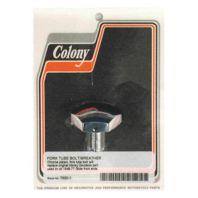 Colony 41mm Fork Tube Cap Bolt. Domed. Chrome – 49-E77 Big Twin