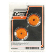 Colony Swingarm Pivot Bolt Cover Set. Amber Reflector – 1986–1999 Softail
