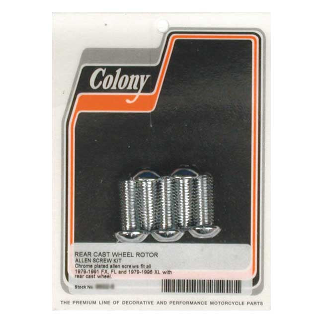 Colony Rear Brake Rotor Bolt Kit. Buttonhead – 1979–1991 FX; FL; 1979–1996 XL Sportster