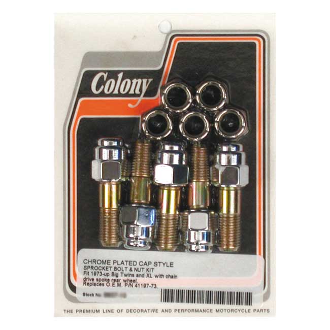 Colony Sprocket Bolt & Nut Kit – 1973–1984 Big Twin; 1979–1990 XL…