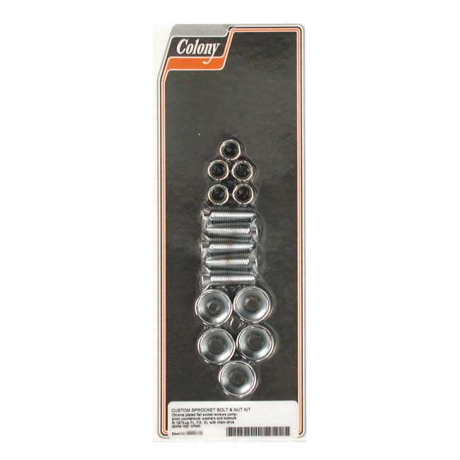 Colony Sprocket Bolt & Nut Kit – 1973–1984 Big Twin; 1979–1990 XL…