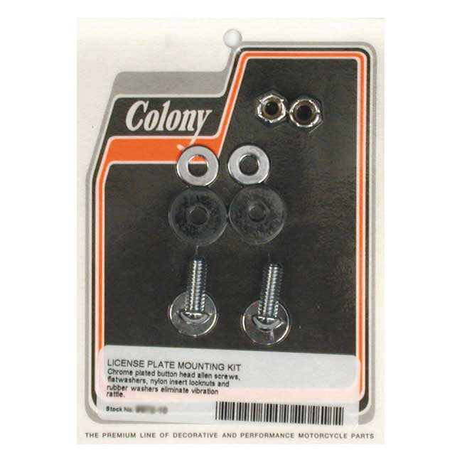 Colony Licence Plate Mount Kit. Buttonhead. Chrome – Universal