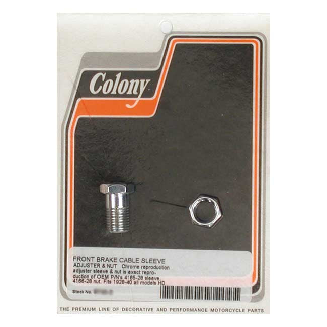 Colony Front Brake Cable Adjuster. Chrome – 1928–1940 H-D