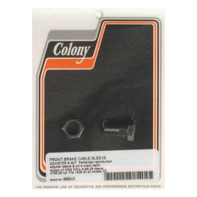 Colony Front Brake Cable Adjuster. Black Parkerized – 1928–1940 H-D