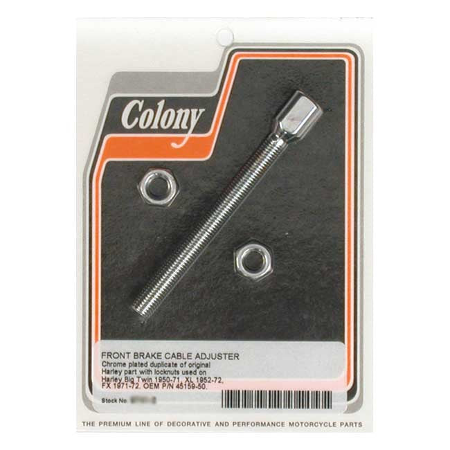 Colony Front Brake Cable Adjuster. Chrome – 1950–1971 FL; 1971–1972 FX; 1952–1972 K…