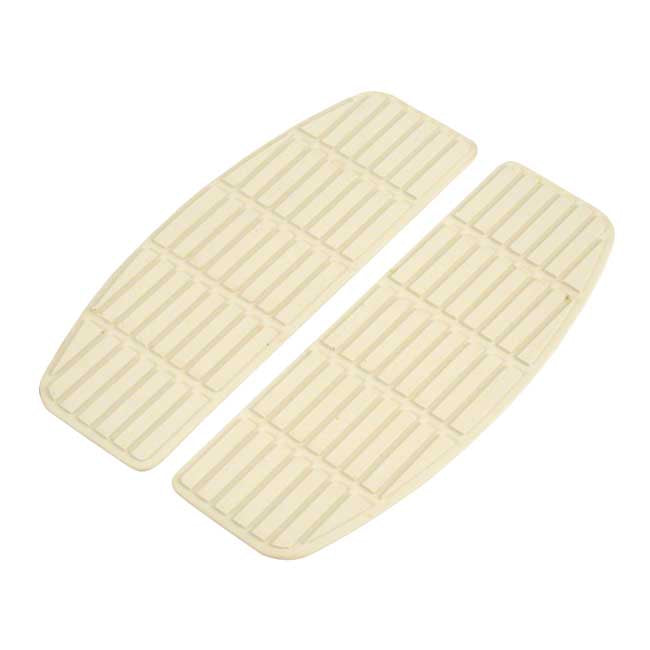 MCS Traditional Shaped Floorboard Pads. Rider. White – 1966–1990 FL; FLST; FLT/Touring