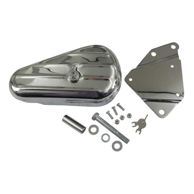 MCS Softail Ribbed Tool Box Kit, Right Side. Chrome – 1984–1999 Softail
