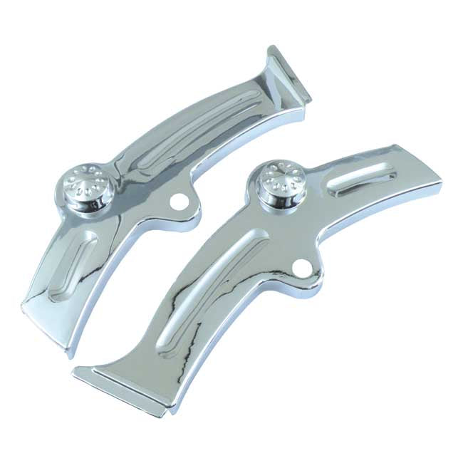 MCS Softail Swingarm Covers Slotted. Chrome – L1986–1999 Softail