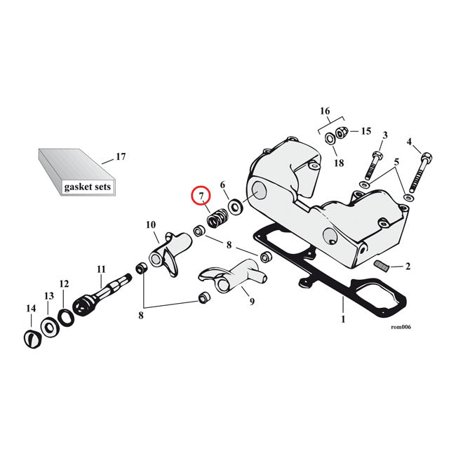 MCS Spring, Rocker Arm – 1957–1985 XL Sportster