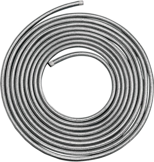 Drag Specialties Stainless Steel Braided Hose Silver Fuel Oil