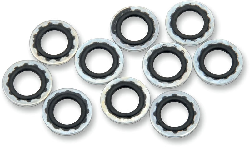 Drag Specialties Banjo Bolt Sealing Washers Silver 10 mm (3/8") Aluminium 10 Pack