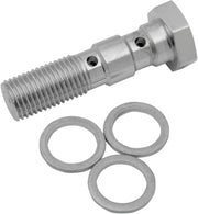 Drag Specialties Universal Chrome Steel Banjo Bolt Silver Standard Double - 117