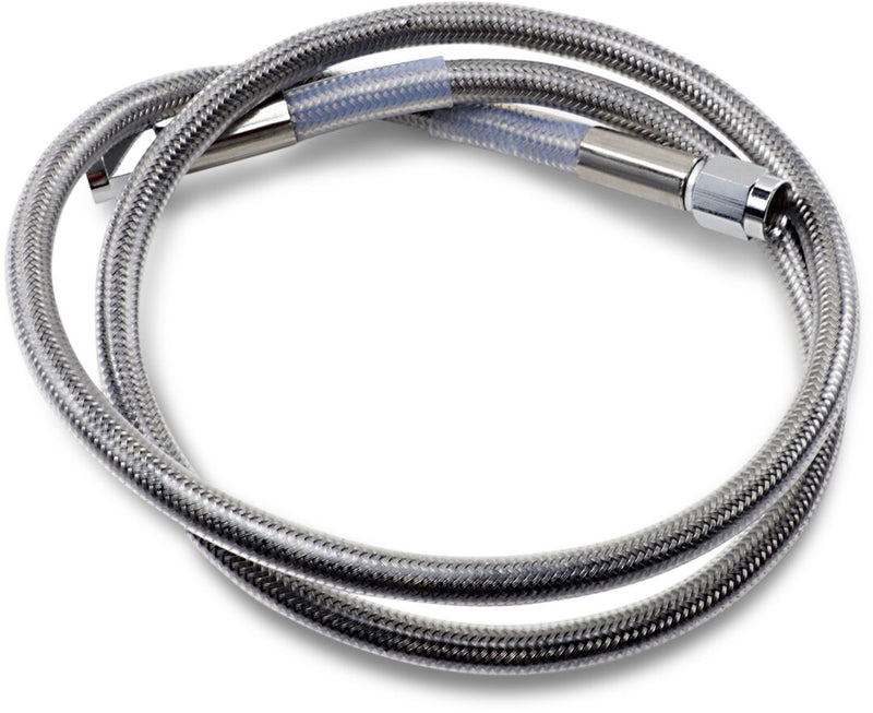 Drag Specialties Universal Brake Line Clear-Coated Silver Front Rear Stainless Steel - 834