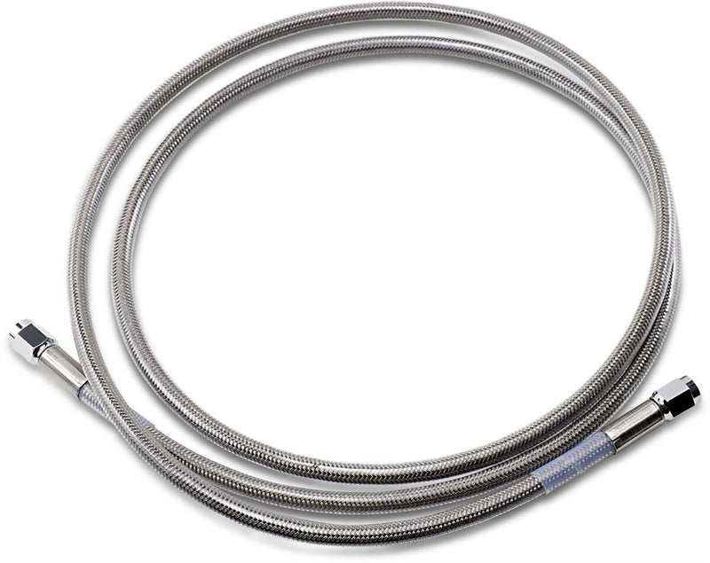 Drag Specialties Universal Brake Line Clear-Coated Silver Front Rear Stainless Steel - 861