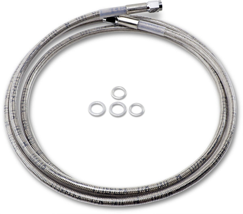 Drag Specialties Universal Brake Line Clear-Coated Silver Front Rear Stainless Steel - 874