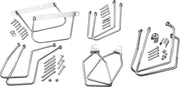 Drag Specialties Chrome Saddlebag Support Brackets Silver Left Right Steel Pair - 77-0030