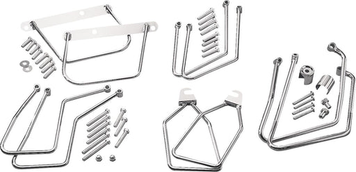 Drag Specialties Chrome Saddlebag Support Brackets Silver Left Right Steel Pair