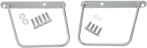 Drag Specialties Chrome Saddlebag Support Brackets Silver Left Right Steel Pair