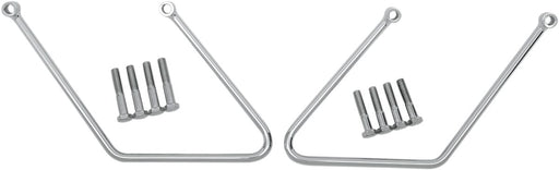 Drag Specialties Chrome Saddlebag Support Brackets Silver Left Right Steel Pair
