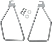 Drag Specialties Universal Saddlebag Hard Mount Kit Saddlebag Support Chrome Silver Steel Pair