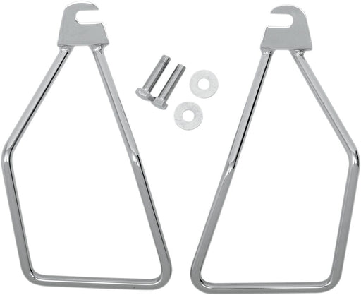 Drag Specialties Universal Saddlebag Hard Mount Kit Saddlebag Support Chrome Silver Steel Pair
