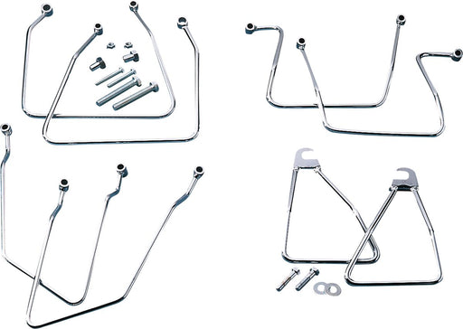 Drag Specialties Chrome Saddlebag Support Brackets Silver Left Right Steel Pair