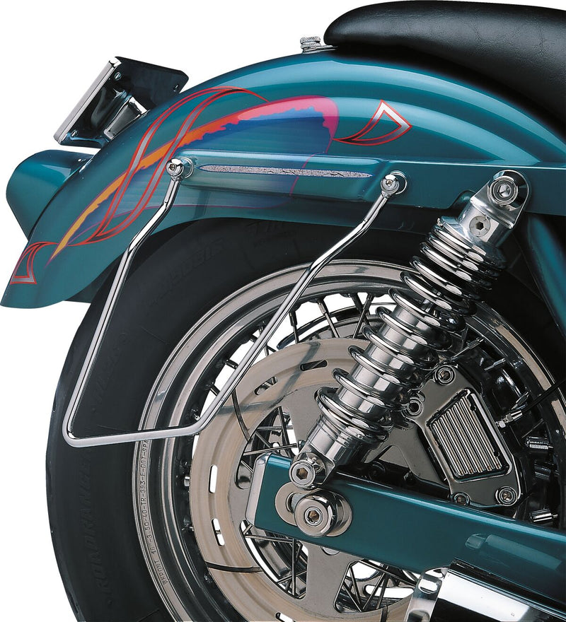 Drag Specialties Chrome Saddlebag Support Brackets Silver Left Right Steel Pair
