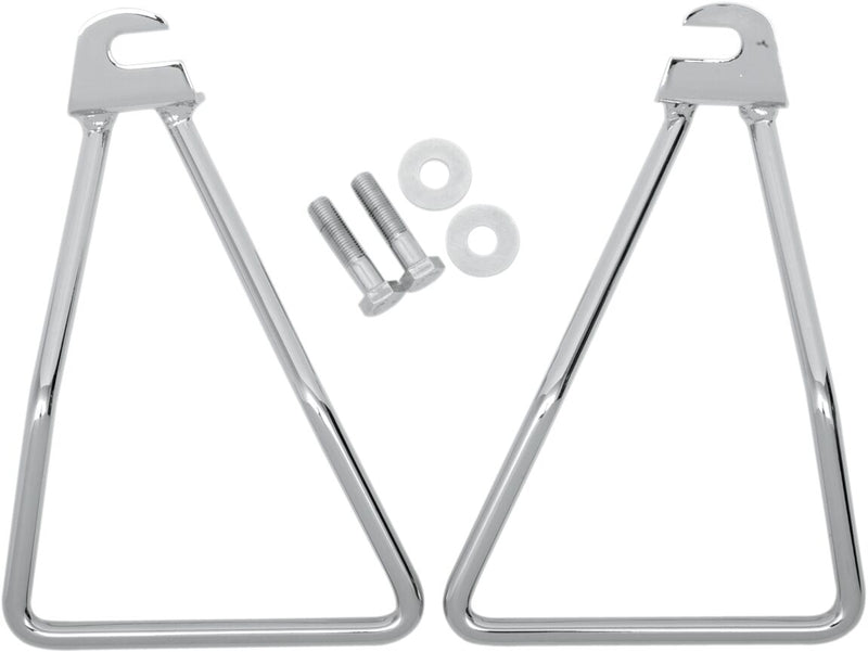 Drag Specialties Chrome Saddlebag Support Brackets Silver Left Right Steel Pair
