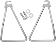 Drag Specialties Chrome Saddlebag Support Brackets Silver Left Right Steel Pair - 77-0047