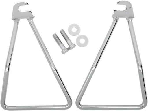 Drag Specialties Chrome Saddlebag Support Brackets Silver Left Right Steel Pair