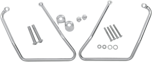 Drag Specialties Chrome Saddlebag Support Brackets Silver Left Right Steel Pair
