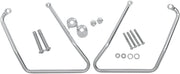 Drag Specialties Chrome Saddlebag Support Brackets Silver Left Right Steel Pair - 77-0045NU