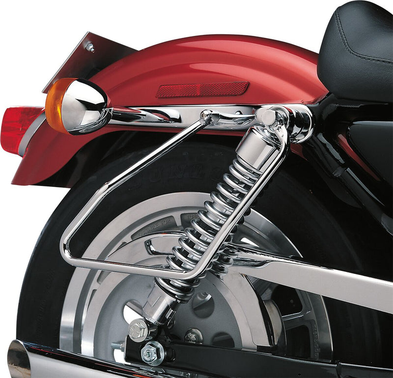 Drag Specialties Chrome Saddlebag Support Brackets Silver Left Right Steel Pair