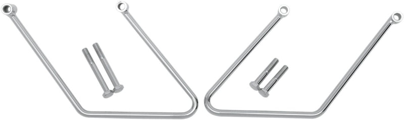 Drag Specialties Chrome Saddlebag Support Brackets Silver Left Right Steel Pair